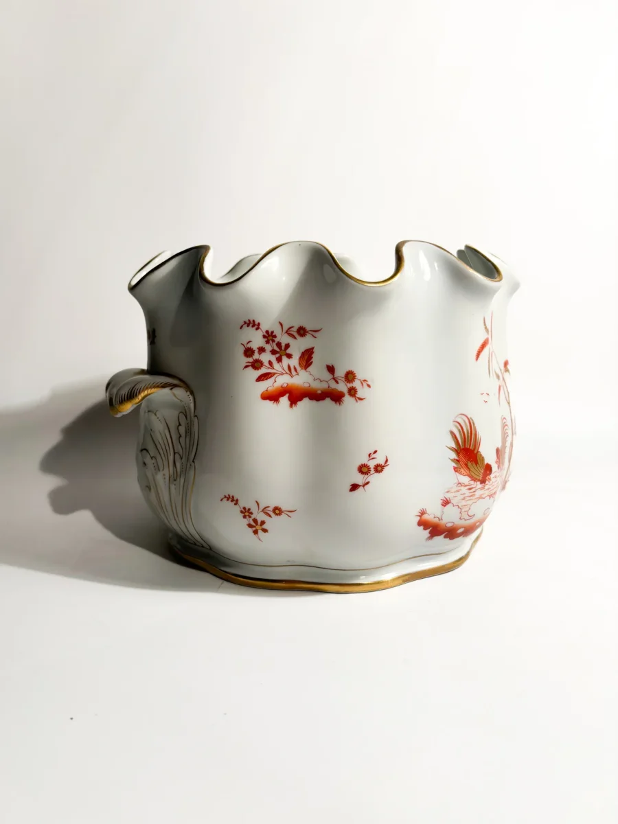 Vaso Rinfrescatoio in Porcellana Ginori Doccia Serie Galli Rossi Anni 50 - immagine 3