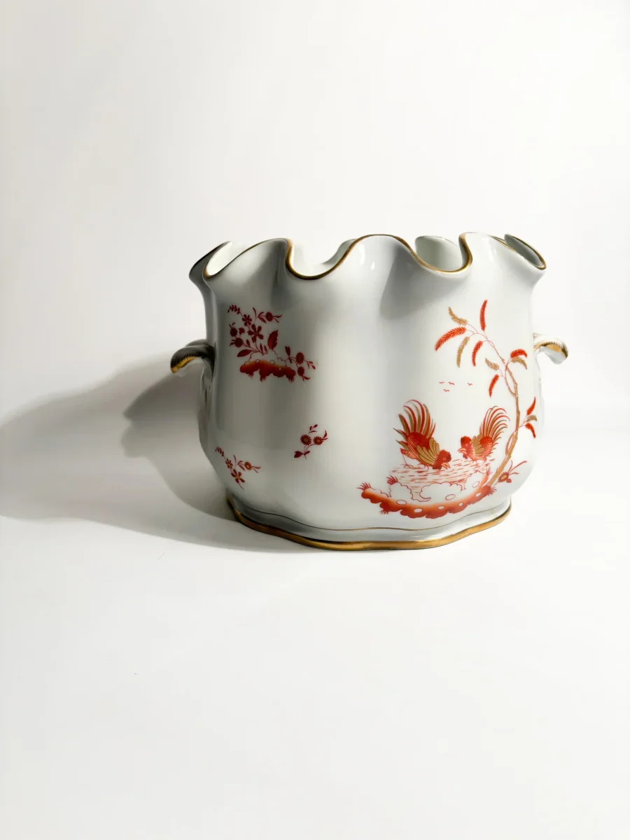 Vaso Rinfrescatoio in Porcellana Ginori Doccia Serie Galli Rossi Anni 50 - immagine 7