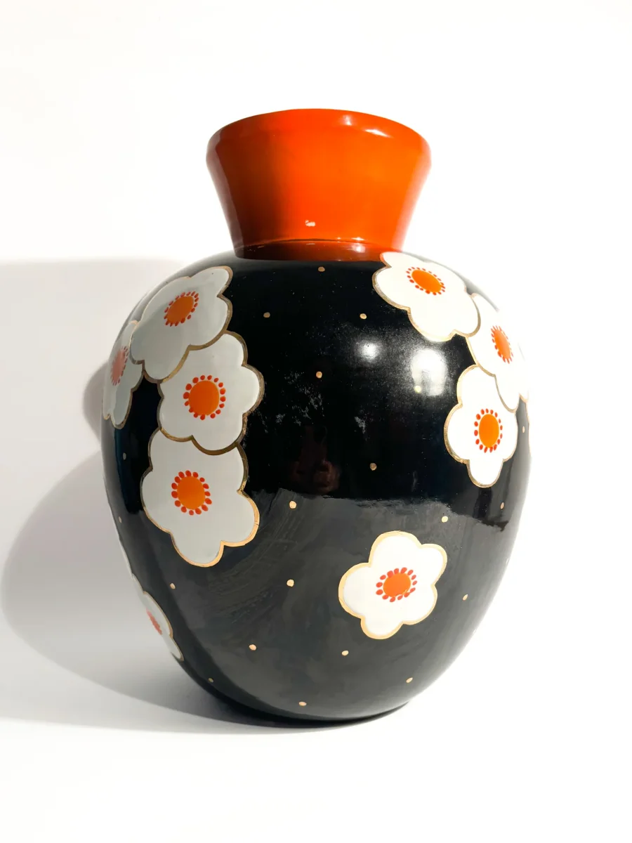 Vaso in Ceramica di Perugia Dipinto a Mano Anni 50